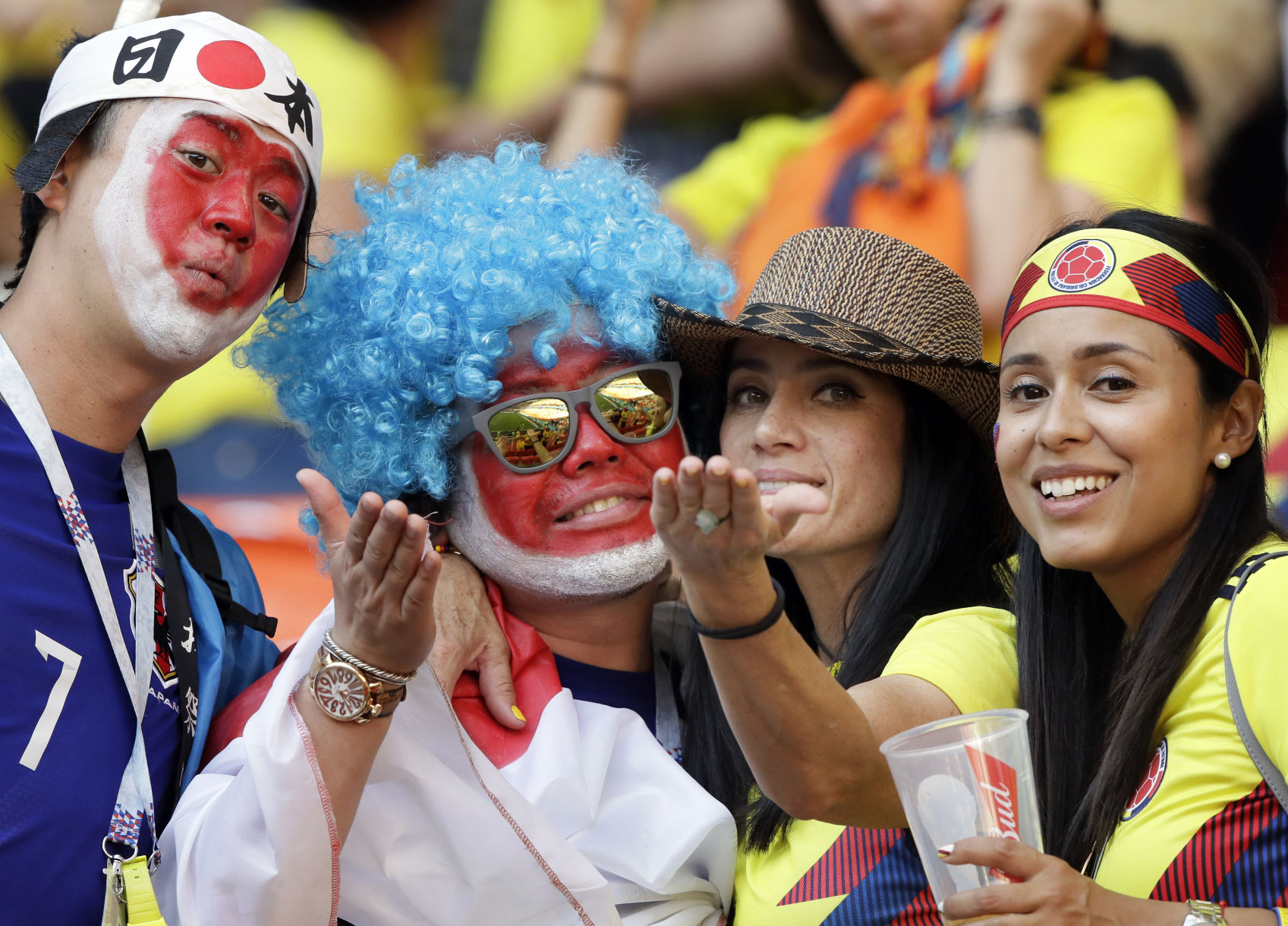 Japan and Colombia fans
